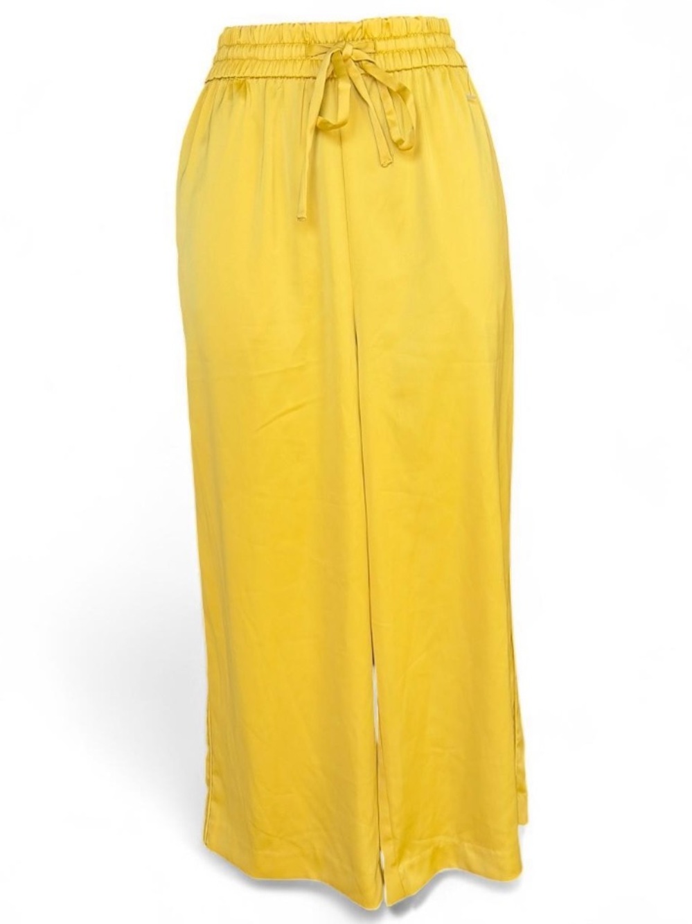 Zara Mustard Yellow Wide Leg Drawstring Pants